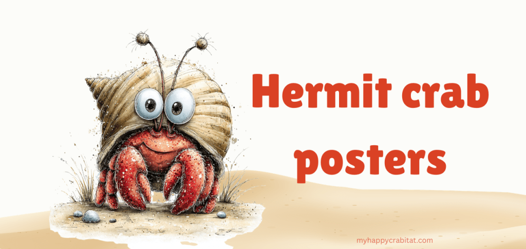 Free Printable Hermit Crab Wall Art&nbsp;Posters